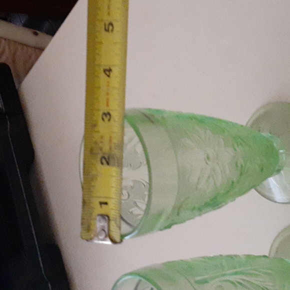 Set of 4 Vintage Indiana tiara footed ice tea glasses,light jade green color - Picture 6 of 7